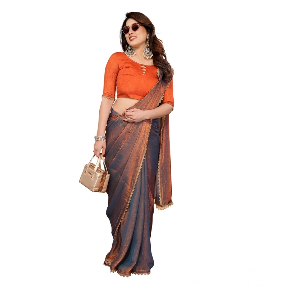 Women's Georgette Printed Saree With Unstitched Blouse 5.5Mtr (Orange) Women's Georgette Printed Saree With Unstitched Blouse 5.5Mtr (Orange)