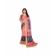 Women's Linen Cotton Printed Saree With Unstitched Blouse 5.5Mtr (Pink) Women's Linen Cotton Printed Saree With Unstitched Blouse 5.5Mtr (Pink)