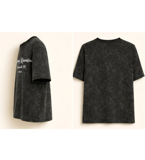 Men's Cotton Acid wash T-shirt (Grey)