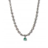 Women's Brass Silver Plated Necklace set (Turquoise) Women's Brass Silver Plated Necklace set (Turquoise)