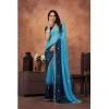 Women's Chiffon Embroidred Saree With Unstitched Blouse 5.5Mtr (Light Blue) Women's Chiffon Embroidred Saree With Unstitched Blouse 5.5Mtr (Light Blue)