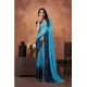 Women's Chiffon Embroidred Saree With Unstitched Blouse 5.5Mtr (Light Blue) Women's Chiffon Embroidred Saree With Unstitched Blouse 5.5Mtr (Light Blue)