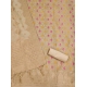 Women's Banarasi Silk Printed Unstitched Salwar Suit Material With Dupatta (Cream, 3Mtrs)