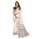 Women's Linen Cotton Printed Saree With Unstitched Blouse 5.5Mtr (Off White) Women's Linen Cotton Printed Saree With Unstitched Blouse 5.5Mtr (Off White)