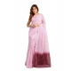 Women's Linen Cotton Printed Ready To Wear With Pocket Saree With Unstitched Blouse 5.5 Mtr (Light_Pink)