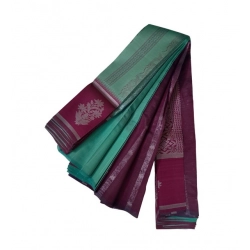 Women's Soft Silk Wooven Saree With Unstitched Blouse 5.5Mtr (Dark Pista)