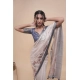 Women's Polyester Printed Saree With Unstitched Blouse 5.5 Mtr (Off-White)