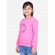 Girl's Fleece Embellished Long Sleeves Sweatshirt (Pink) Girl's Fleece Embellished Long Sleeves Sweatshirt (Pink)