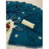 Women's Chiffon Butti Dotted Saree With Unstitched Blouse 5.5Mtr (Blue) Women's Chiffon Butti Dotted Saree With Unstitched Blouse 5.5Mtr (Blue)