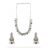 Women's Brass Silver Plated Necklace set (Multicolor)