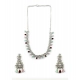 Women's Brass Silver Plated Necklace set (Multicolor)