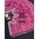 Women's Georgette Embroidered Saree With Unstitched Blouse 5.5Mtr (Pink)