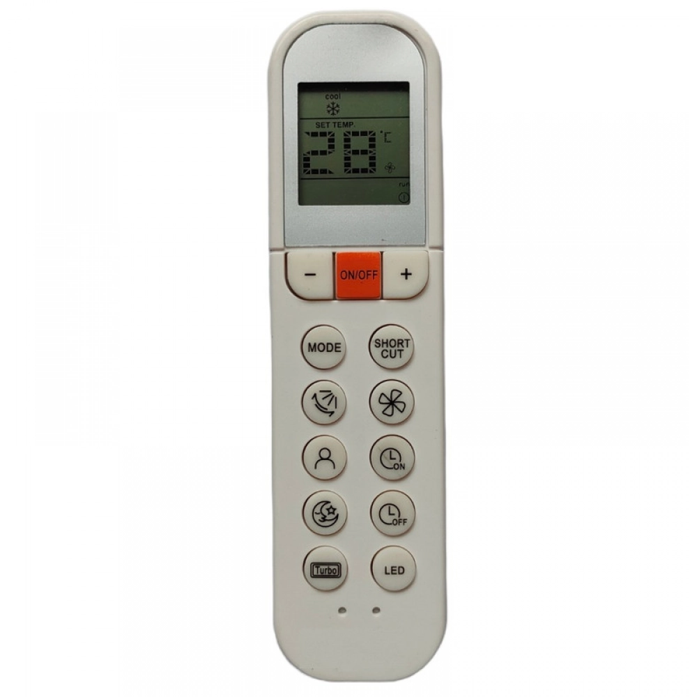 Ecomoye AC Remote No. 196 (No Backlight), Compatible/Replacement for Midea AC Remote Control, White (Exactly Same Remote will Only Work)