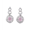 Women's Brass Silver Plated Necklace set (Pink)