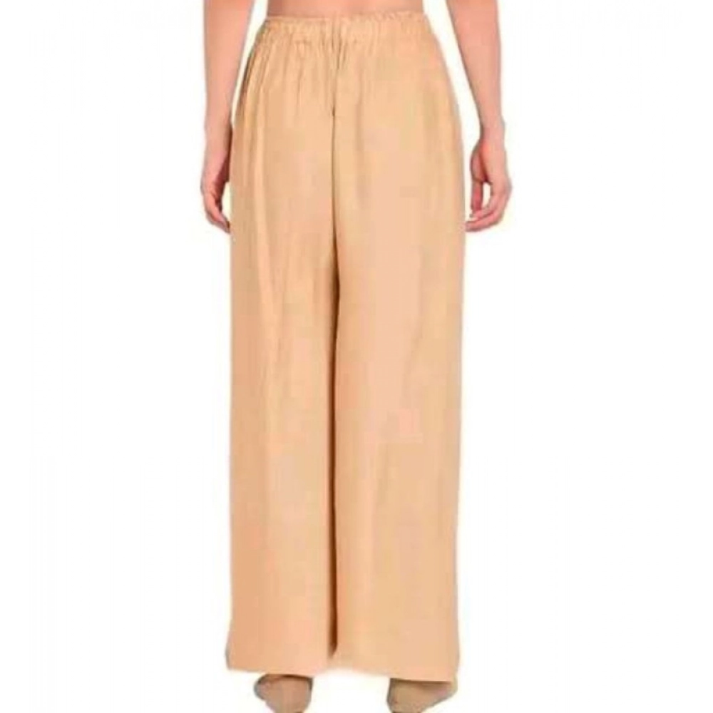 Women's Casual Rayon Solid Ankle Length Palazzo (Golden , Free Size) Women's Casual Rayon Solid Ankle Length Palazzo (Golden , Free Size)