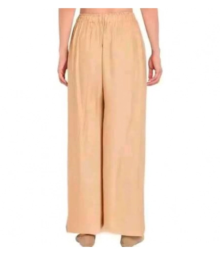 Women's Casual Rayon Solid Ankle Length Palazzo (Golden , Free Size)