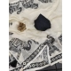 Women's Linen Cotton Printed Saree With Unstitched Blouse 5.5Mtr (Cream &amp; Black)