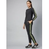 Women's Cotton Solid Long Sleeves Tracksuit (Dark Grey - Green)