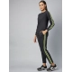 Women's Cotton Solid Long Sleeves Tracksuit (Dark Grey - Green) Women's Cotton Solid Long Sleeves Tracksuit (Dark Grey - Green)