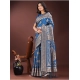 Women's Silk Printed Saree With Unstitched Blouse 5.5Mtr (Sky Blue)