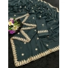 Women's Georgette Embroidered Saree With Unstitched Blouse 5.5Mtr (Teal) Women's Georgette Embroidered Saree With Unstitched Blouse 5.5Mtr (Teal)