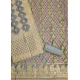 Women's Banarasi Silk Printed Unstitched Salwar Suit Material With Dupatta (Grey, 3Mtrs)