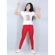 Girl's Cotton Lycra Solid Elasticated Jeggings (Red) Girl's Cotton Lycra Solid Elasticated Jeggings (Red)