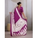 Women's Satin Crepe Printed Saree With Unstitched Blouse 5.5Mtr (Purple)