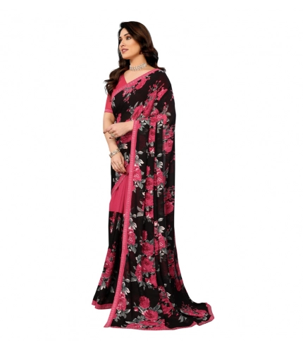 Women's Georgette Printed Saree With Unstitched Blouse 5.5Mtr (Pink) Women's Georgette Printed Saree With Unstitched Blouse 5.5Mtr (Pink)