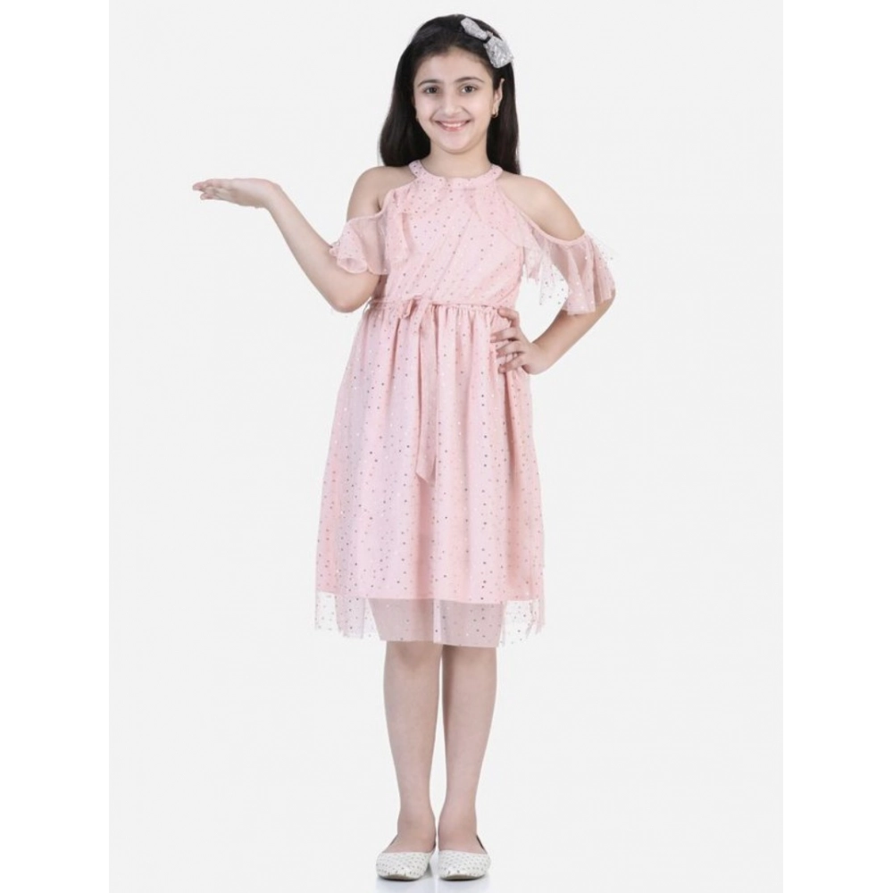 Girl's Net Printed Sleeveless Dress (Blush Pink) Girl's Net Printed Sleeveless Dress (Blush Pink)