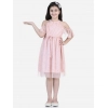 Girl's Net Printed Sleeveless Dress (Blush Pink)