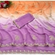 Women's Digital Printed  Geogette Saree With Unstitched Blouse (Wine, 5-6 Mtrs)