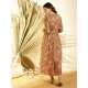 Women's Polyester Floral Long Sleeves Shrug (Brown) Women's Polyester Floral Long Sleeves Shrug (Brown)