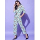 Women's Polyester Floral 3-4th Sleeve Co-Ord Set (Multicolor) Women's Polyester Floral 3-4th Sleeve Co-Ord Set (Multicolor)