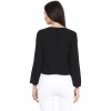 Women's Polyester Solid Long Sleeves Blazer (Black)
