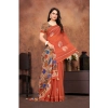 Women's Linen Printed Saree With Unstitched Blouse 5.5Mtr (Red) Women's Linen Printed Saree With Unstitched Blouse 5.5Mtr (Red)