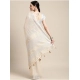 Women's Linen Cotton Printed Saree With Unstitched Blouse 5.5Mtr (Cream) Women's Linen Cotton Printed Saree With Unstitched Blouse 5.5Mtr (Cream)