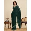 Women's Georgette Printed Saree With Unstitched Blouse 5.5Mtr (Green)