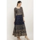 Women's Casual Rayon 3-4th Sleeves Anarkali Kurti (Blue)