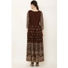 Women's Casual Rayon 3-4th Sleeves Anarkali Kurti (Brown)