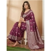 Women's Silk Blend Printed Saree With Unstitched Blouse 5.5Mtr (Purple) Women's Silk Blend Printed Saree With Unstitched Blouse 5.5Mtr (Purple)