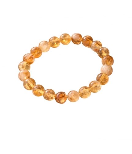 Natural Crystal 8mm Citrine Bracelet (Musterd Yellow)