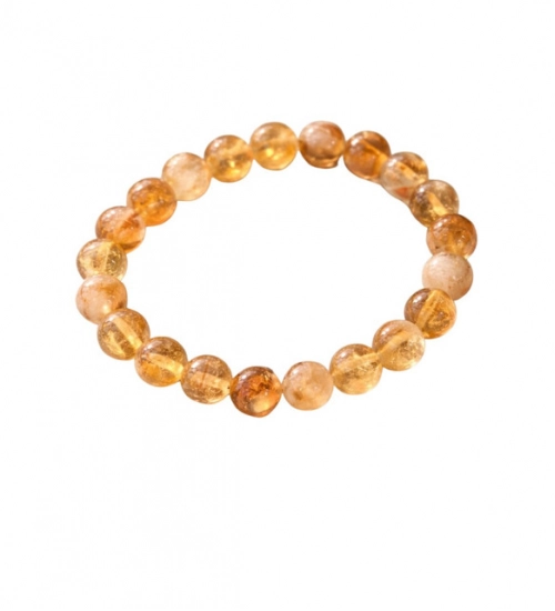 Natural Crystal 8mm Citrine Bracelet (Musterd Yellow)