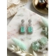 Women's Brass Silver Plated Drop Earrings (Turquoise)