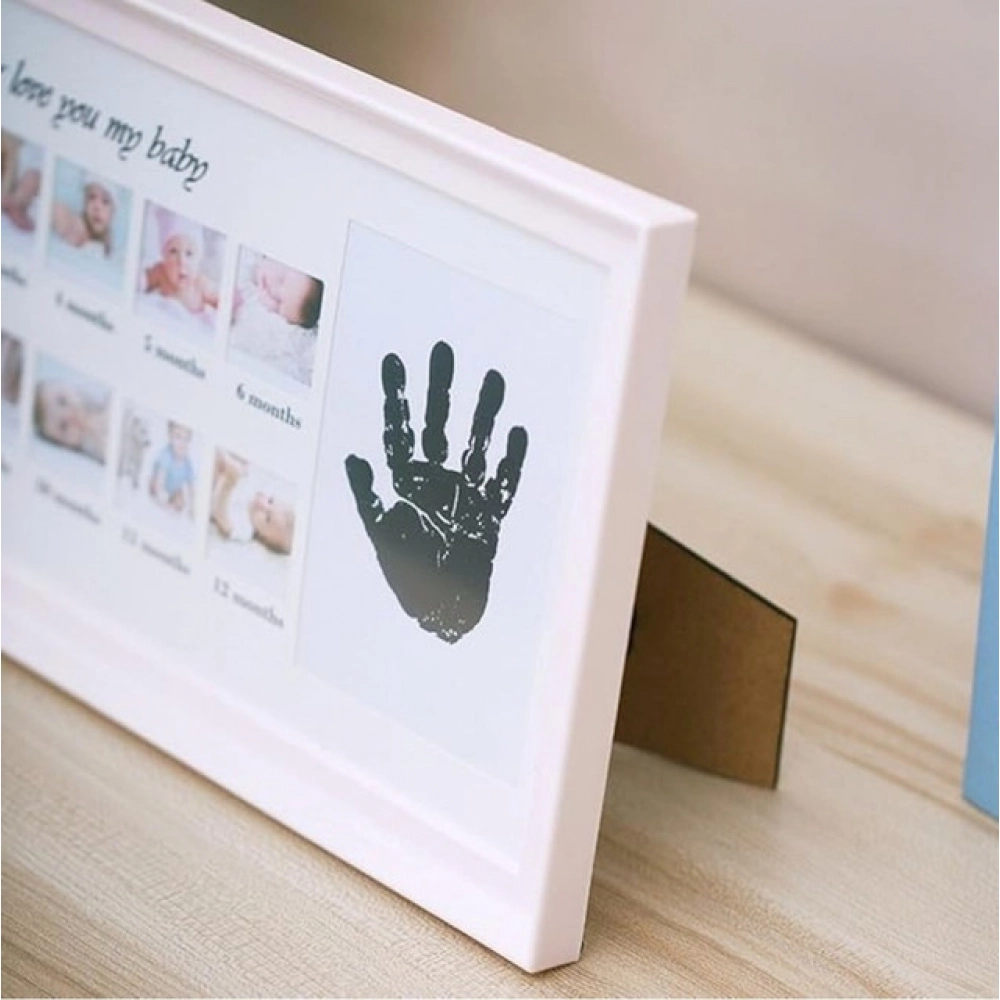 Acrylic Birthday Baby Handprints And Footprints Frame (Multicolor)