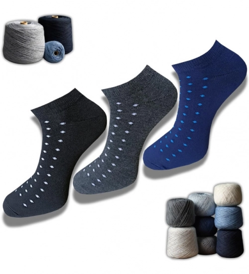 3_Pair Set Unisex Casual Cotton Printed Low Cut Socks (Multicolor)