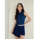 Women's Denim Lycra Solid Sleeveless Top (Blue) Women's Denim Lycra Solid Sleeveless Top (Blue)