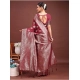 Women's Banarasi Silk Printed Saree With Unstitched Blouse 5.5Mtr (Maroon)