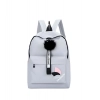 Unisex PU Leather Solid Medium Zipper Backpack (Grey) Unisex PU Leather Solid Medium Zipper Backpack (Grey)