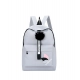Unisex PU Leather Solid Medium Zipper Backpack (Grey)
